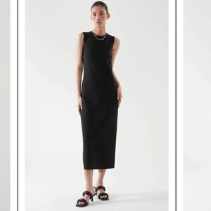 Black cos slim fit scuba dress